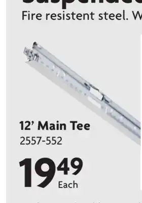 Home Hardware 12' Main Tee Suspended Ceiling Grid offer