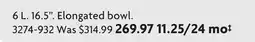 Home Hardware 6 L. 16.5. Elongated bowl offer