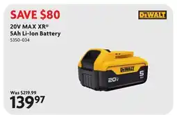 Home Hardware Dewalt 20V MAX XR 5Ah Li-Ion Battery offer