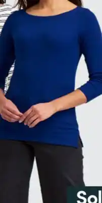 L'équipeur Women's Denver Hayes 3/4 Sleeve Slim Fit Boatneck Top offer