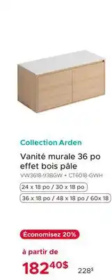 Bath Depot Vanité murale 36 po effet bois pâle Collection Arden offer