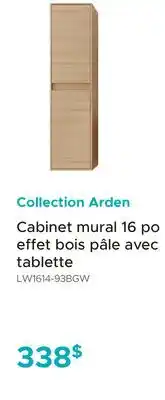 Bath Depot Collection Arden Cabinet mural 16 po effet bois pâle avec tablette offer