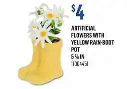 Canac Artificial Flowers with Yellow Rain-Boot Pot offer