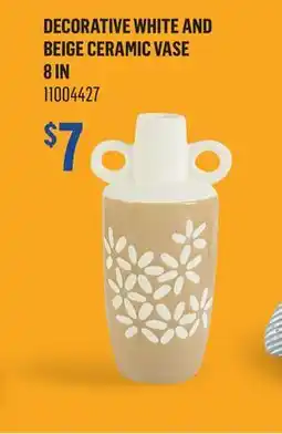 Canac Decorative White and Beige Ceramic Vase offer
