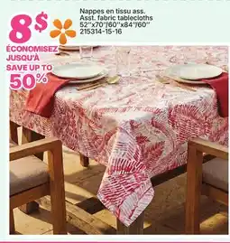 Rossy Asst. fabric tablecloths offer