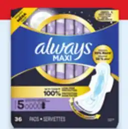 Walmart Always pads or liners offer