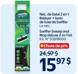 Walmart Swiffer Sweep Mop deluxe 2-in*1 kit offer