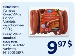 Walmart Great Value smoked sausages offer