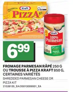 L'Intermarché FROMAGE PARMESAN RÂPÉ, 250 G OU TROUSSE À PIZZA, 850 G | SHREDDED PARMESAN CHEESE OR PIZZA KIT offer