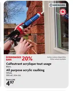Home Hardware All purpose acrylic caulking offer