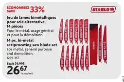 Home Hardware 14 pc. bi-metal reciprocating saw blade set offer