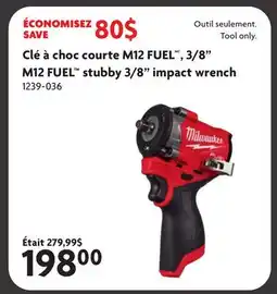 Home Hardware Clé à choc courte M12 FUELMC, 3/8 M12 FUEL stubby 3/8 impact wrench offer