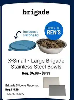 Ren’s Pets Depot X-Small-Large Brigade Stainless Steel Bowls offer