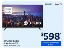 Walmart 65 4K UHD LED Roku Smart TV offer
