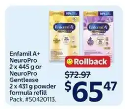 Walmart Enfamil A+ NeuroPro or NeuroPro Gentlease offer