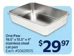 Walmart One Paw Stainless Steel Cat Pan offer