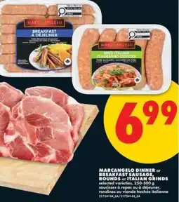 No Frills Marcangelo Dinner or Breakfast Sausage, Rounds or Italian Grinds offer