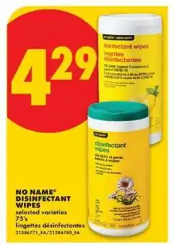No Frills NO NAME DISINFECTANT WIPES offer