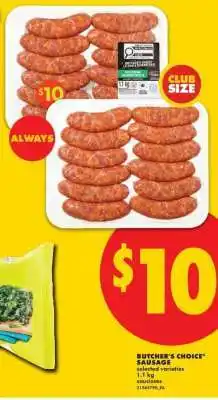 No Frills Butcher's Choice Sausage offer