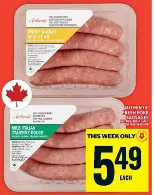 Food Basics AUTHENTIC FRESH PORK SAUSAGES offer