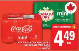 Food Basics Coca-Cola or Canada Dry Ginger Ale Mini Cans offer