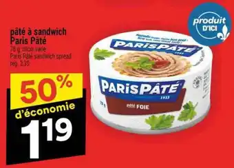 Super C PÂTÉ À SANDWICH PARIS PÂTÉ offer
