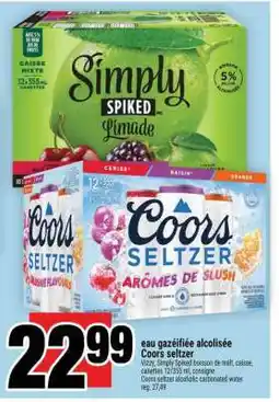 Super C eau gazéifiée alcoolisée Coors Seltzer offer