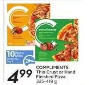 Safeway Compliments Thin Crust or Hand Finished Pizza offer