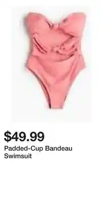 H&M Padded-Cup Bandeau Swimsuit offer