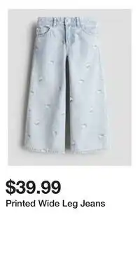 H&M Printed Wide Leg Jeans offer