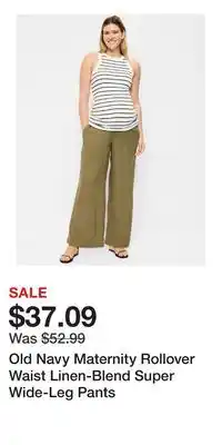 Old Navy Old Navy Maternity Rollover Waist Linen-Blend Super Wide-Leg Pants offer