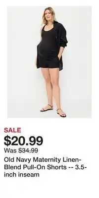 Old Navy Old Navy Maternity Linen-Blend Pull-On Shorts -- 3.5-inch inseam offer