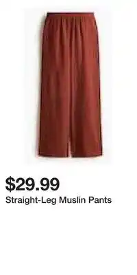 H&M Straight-Leg Muslin Pants offer
