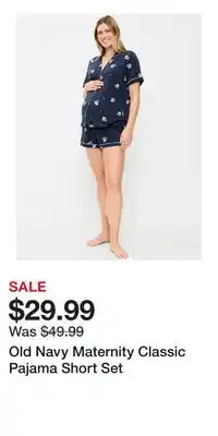 Old Navy Old Navy Maternity Classic Pajama Short Set offer