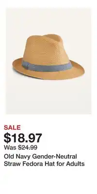 Old Navy Old Navy Gender-Neutral Straw Fedora Hat for Adults offer