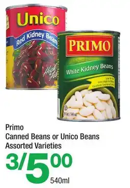 Highland Farms Primo Canned Beans or Unico Beans offer