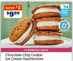 M & M Food Market Chocolate Chip Cookie Ice Cream Sandwiches offer