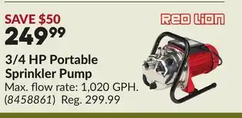 Princess Auto 3/4 HP Portable Sprinkler Pump offer