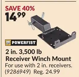 Princess Auto 2 in. 3,500 lb Receiver Winch Mount offer