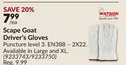 Princess Auto Scape Goat Driver's Gloves offer