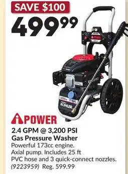 Princess Auto 2.4 GPM @ 3,200 PSI Gas Pressure Washer offer