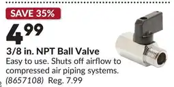 Princess Auto 3/8 in. NPT Ball Valve offer