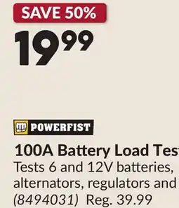 Princess Auto 100A Battery Load Tester offer