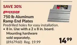 Princess Auto 750 lb Aluminum Ramp End Plates offer