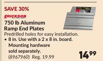 Princess Auto 750 lb Aluminum Ramp End Plates offer