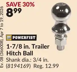 Princess Auto 1-7/8 in. Trailer Hitch Ball offer