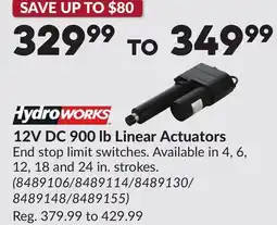 Princess Auto 12V DC 900 lb Linear Actuators offer