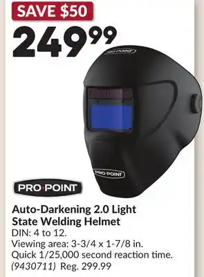 Princess Auto Auto-Darkening 2.0 Light State Welding Helmet offer