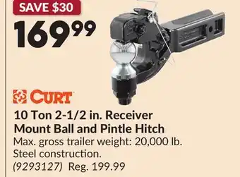 Princess Auto 10 Ton 2-1/2 in. Receiver Mount Ball and Pintle Hitch offer