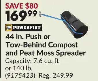 Princess Auto 44 in. Push or Tow-Behind Compost and Peat Moss Spreader offer